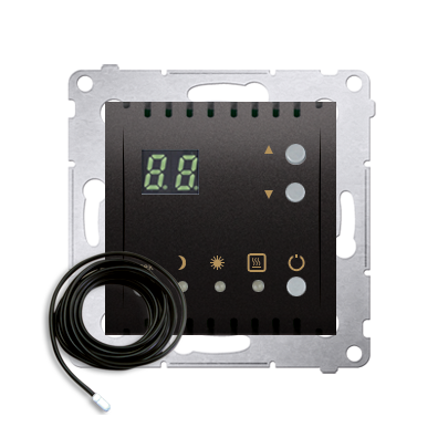 Temperaturregler mit Display mit Außensenor anthrazit 230V 16A Kontakt Simon DTRNSZ.01/48